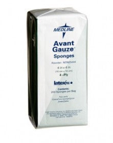 Medline Avant Gauze Sponge 10cm X 10cm 4-Ply Non-Woven Non-Sterile NON25444 — Pack of 200 — product image