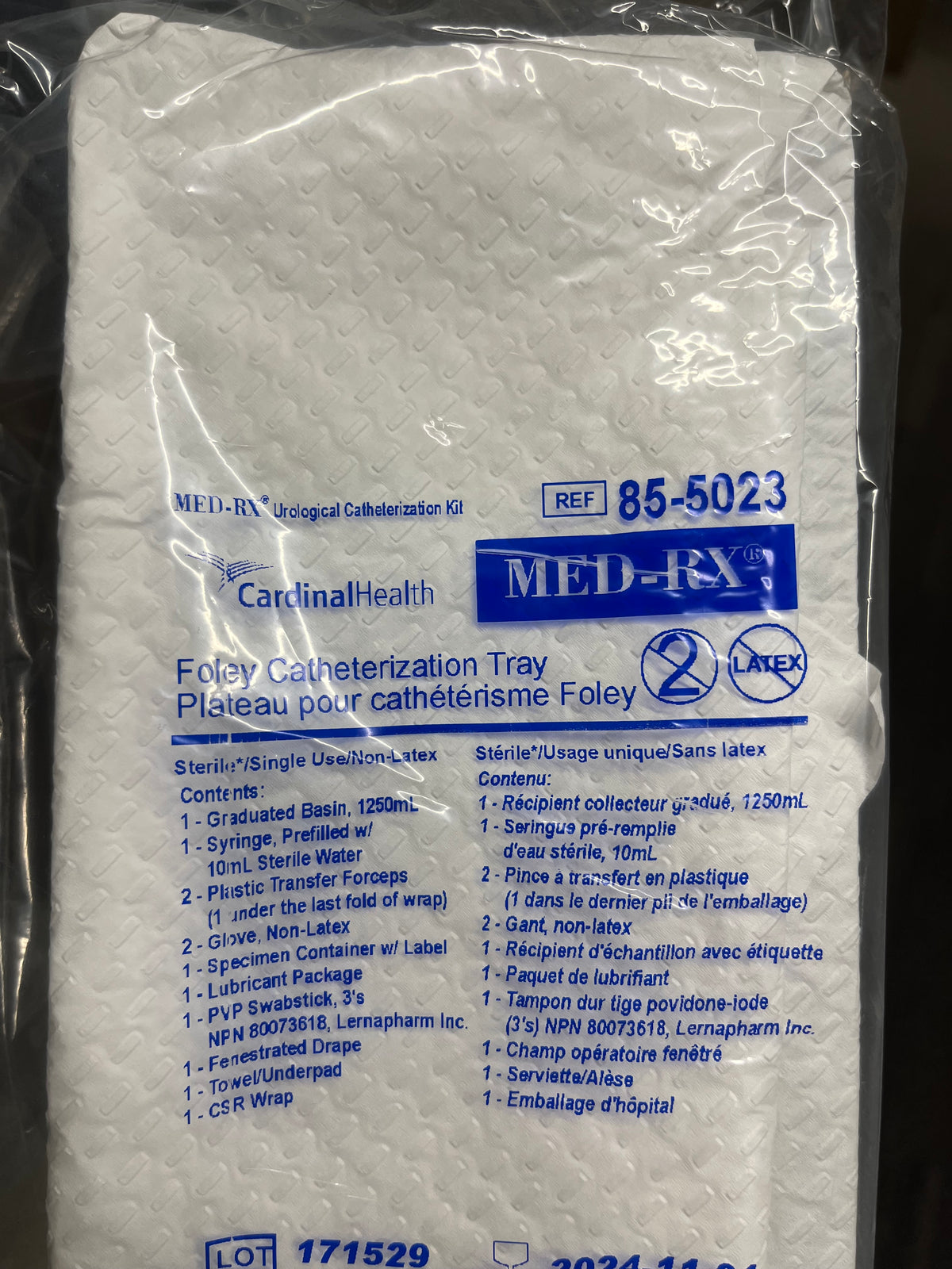 Med Rx Tray Catheterization Foley 85-5023 — Each — product image