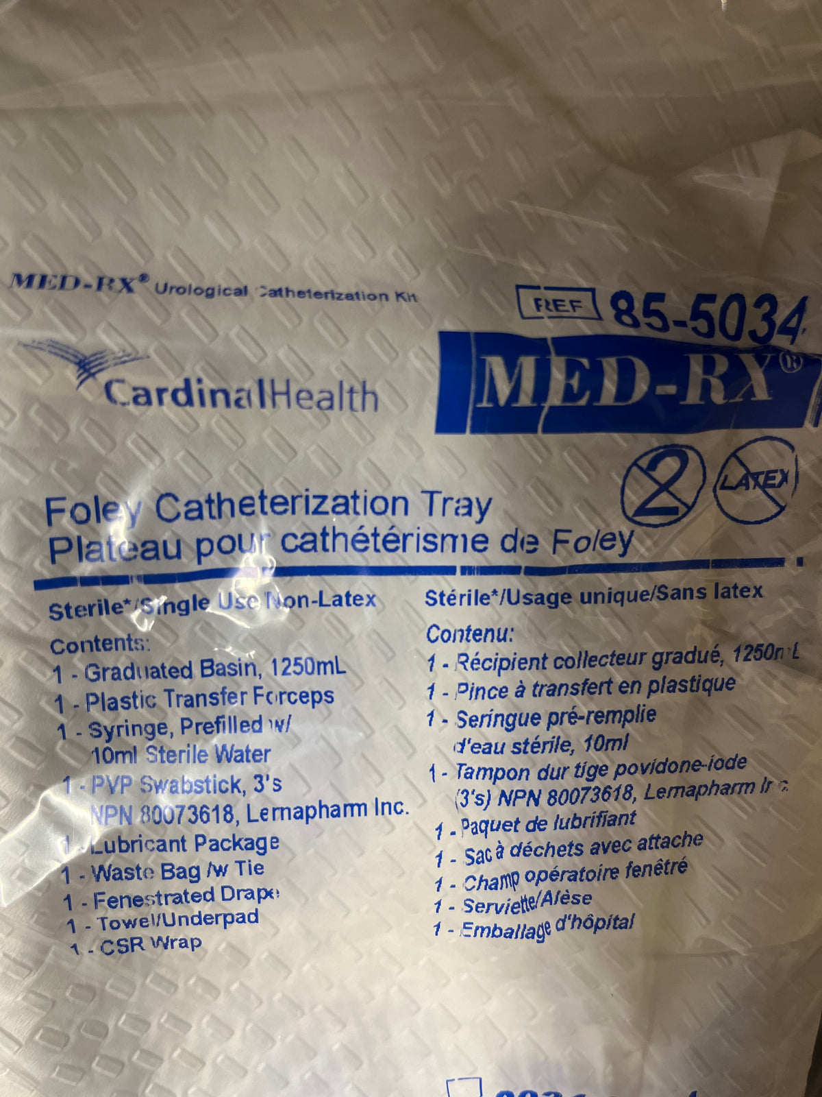 Med Rx Tray Catherization Foley 85-5034 — Each — product image
