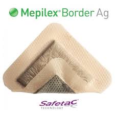 Molnlycke Mepilex Border Foam Ag Dressing, 15 cm x 15 cm - Box of 5