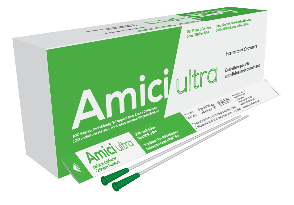 Amici Catheters Amici Ultra Male Intermittent Catheters, Size 14 Fr 16in 7914 — Box of 100 — product image