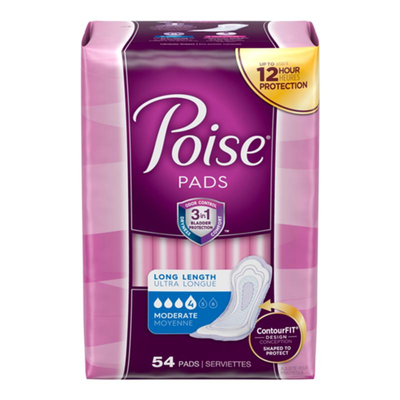 Kimberly Clark Poise Original Moderate Long Non-Winged Pads Convenience 39299 — Package of 54 — product image