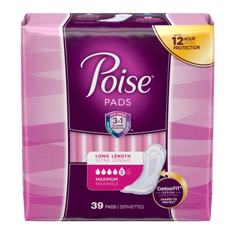 Kimberly Clark Poise Original Maximum Long Non-Winged Pads Convenience 44561 — Package of 39 — product image