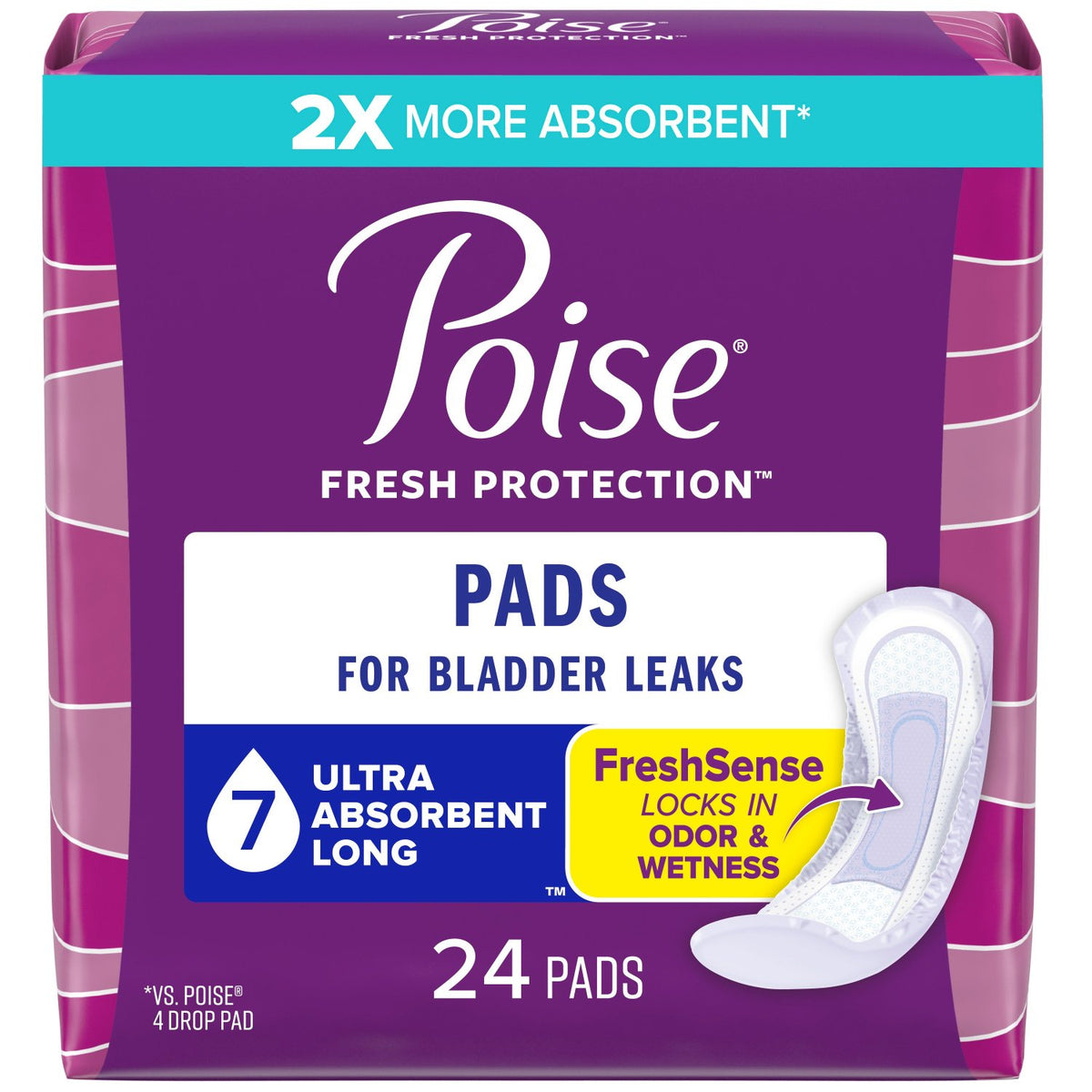 Kimberly Clark Poise Ultra Pad Fresh Protection, Long 54939 — Pack of 24 — product image