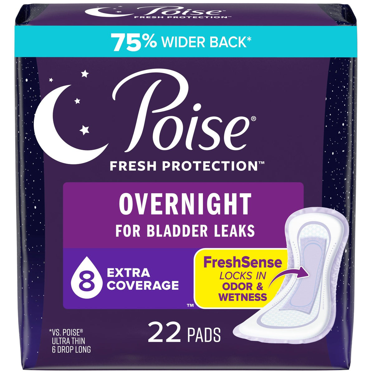 Kimberly Clark Poise Extra Coverage Pad Fresh Protection Long 54943 — Pack of 22 — product image
