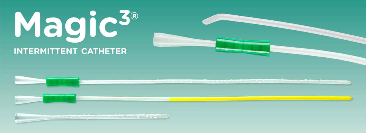 Bard Magic3 Hydrophilic Male Intermittent Catheter Coude Tip With Sure-Grip 14 Fr 16" 50614 — Box of 30 — product image