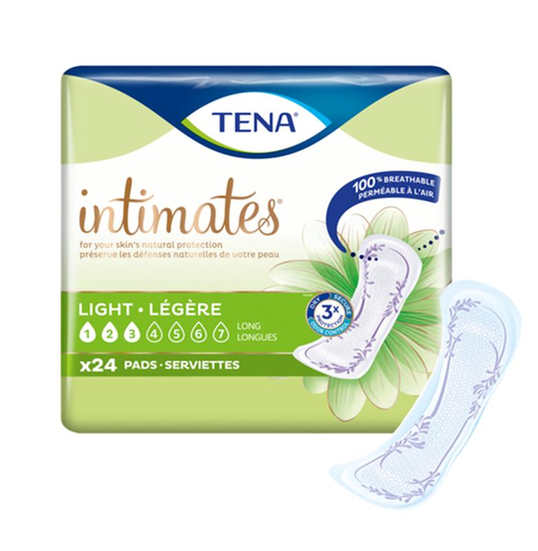 Tena Cs/6pkg (24/Pkg) Tena Serenity Intimates Ultra Thin Light Pads 10" Long 54344 — — product image