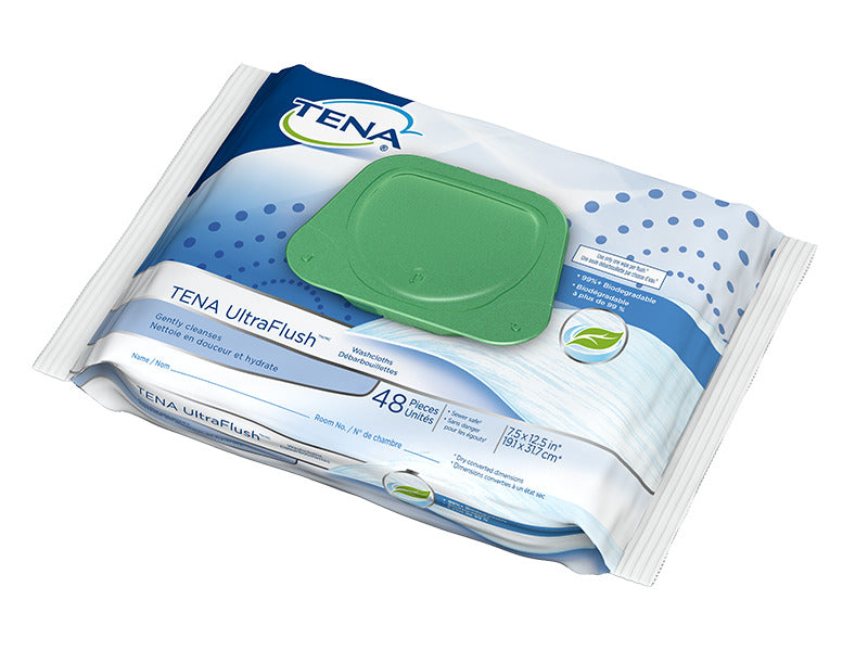 Tena Ultraflush Washcloth 65726 — Pack of 48 — product image