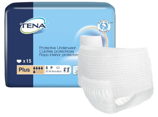 Tena Cs/4pkg(15/Pkg) Tena Plus Protective Underwear,White Small 72631 — — product image