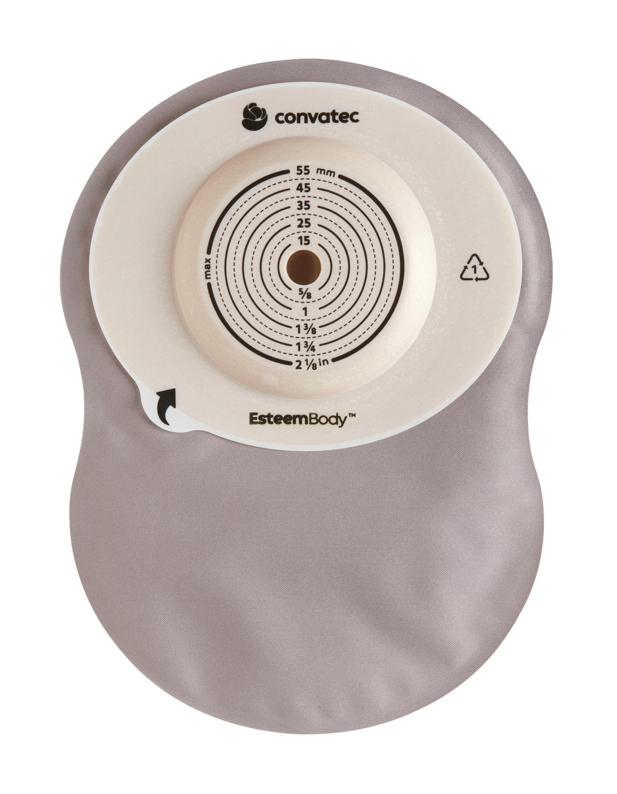 Convatec Esteem Body Closed-End Pouch Opaque Window/Filter Mod Stomahesive Ctf-10-35mm 3.5mm-Cd 40mm-Tl 423670 — Box of 30 — product image