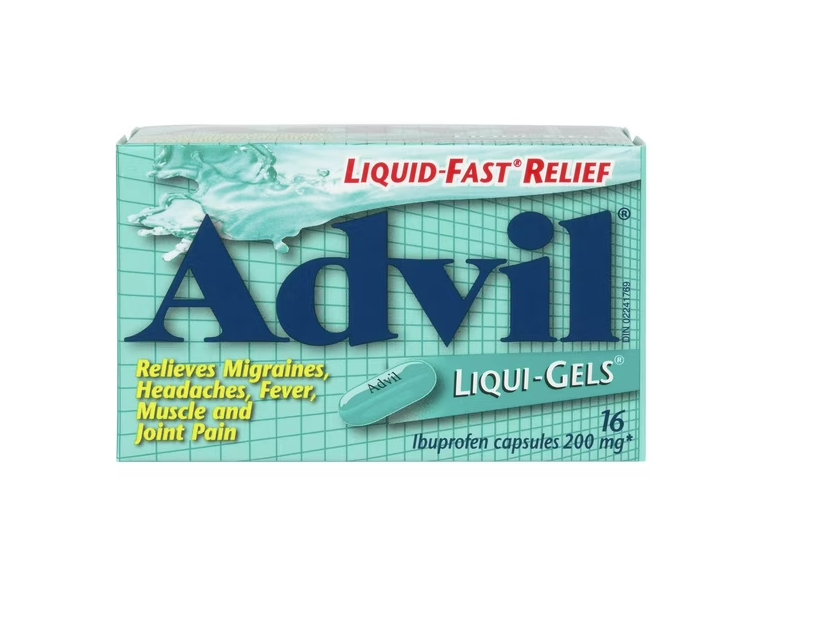 Liquid fast relief advil liqui gels