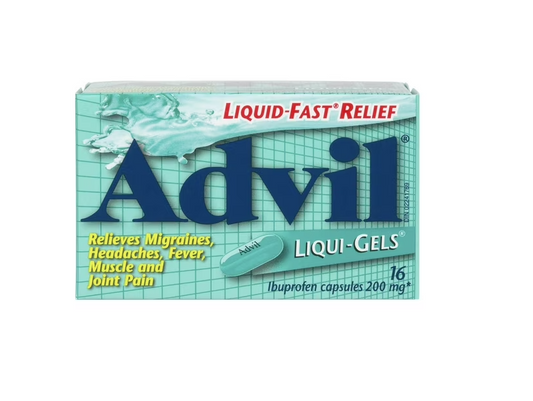 Liquid fast relief advil liqui gels