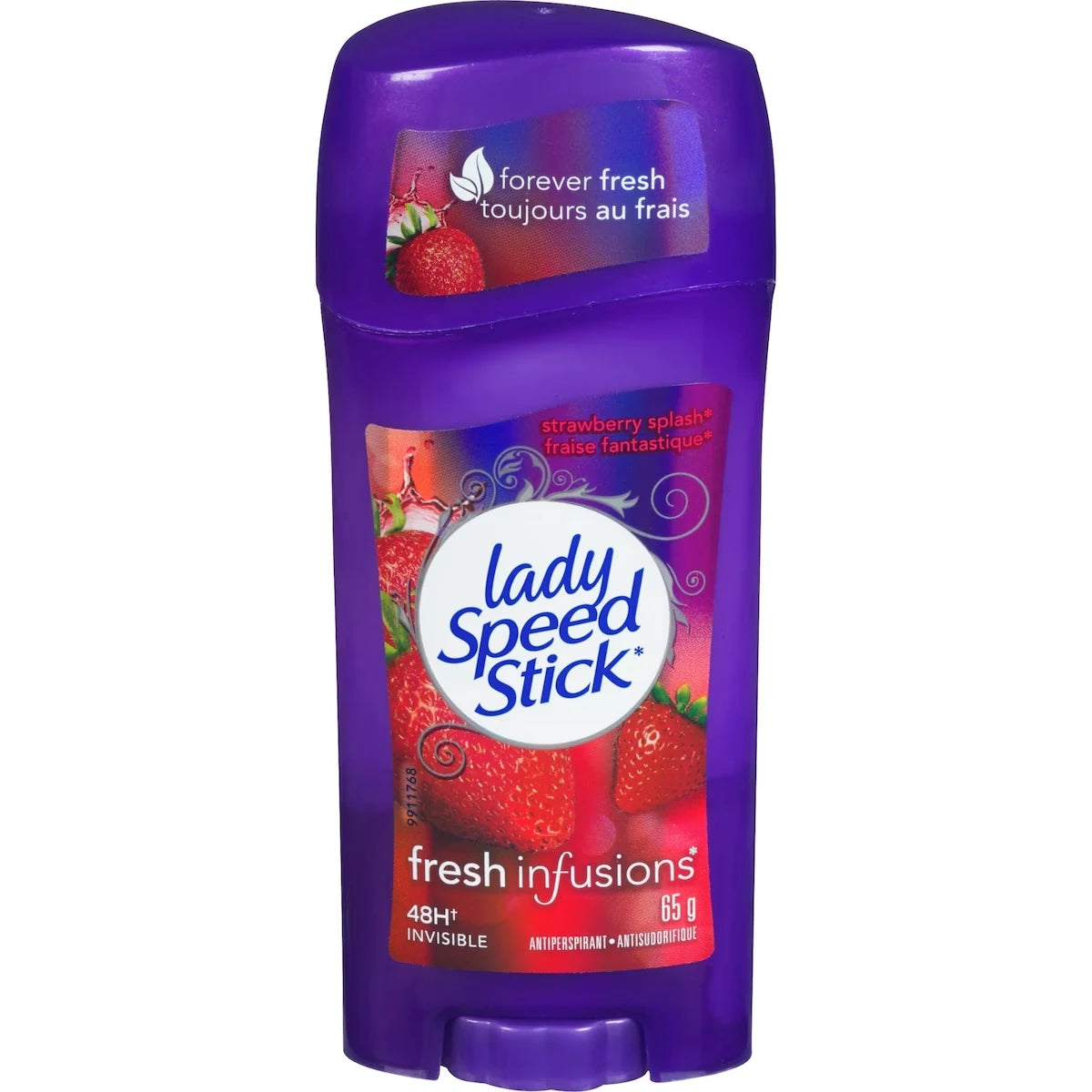 Lady Speed Stick Fresh Infusions Antiperspirant Deodorant Invisible Solid, Strawberry Splash front package