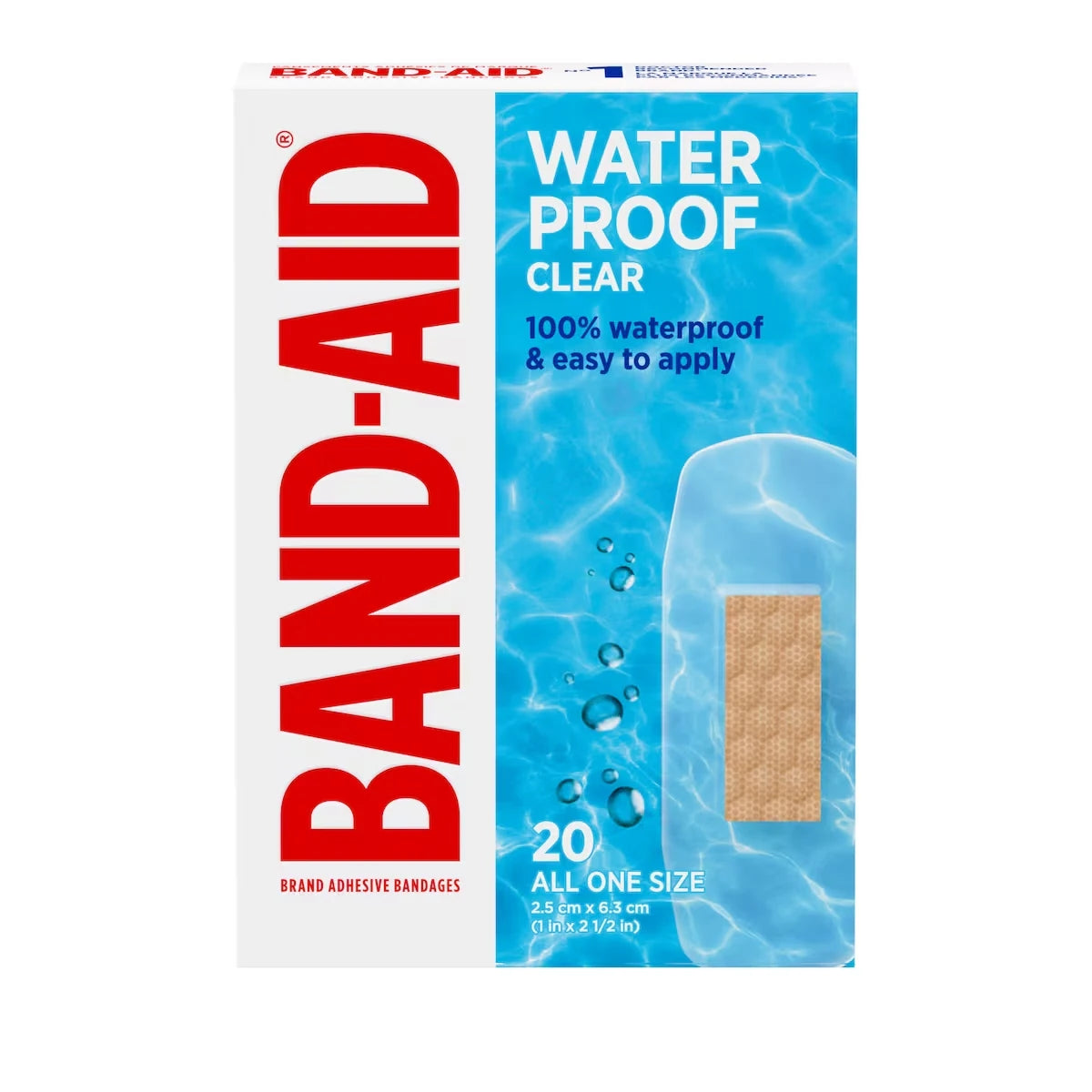 Band-Aid Waterproof Clear Adhesive Bandages, all one size product image