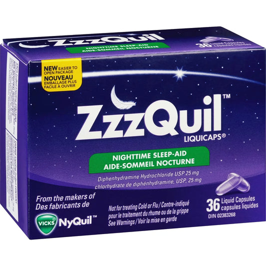 Vicks ZzzQuil Nighttime Sleep-Aid LiquiCaps, 36 Count product detail