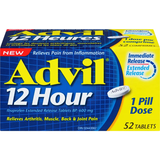 Advil 12 Hour Tablets for Extended Pain Relief, 600 mg Ibuprofen, 30 Count product image, alternate view