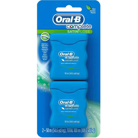 Oral-B Complete SatinFloss Dental Floss, Mint, 50 M, Pack of 2 product detail
