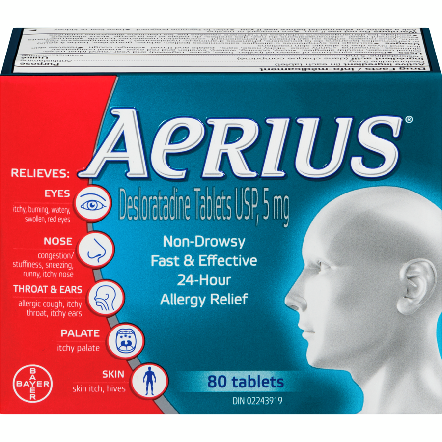 Aerius desloratadine tablets USP 80 tablets