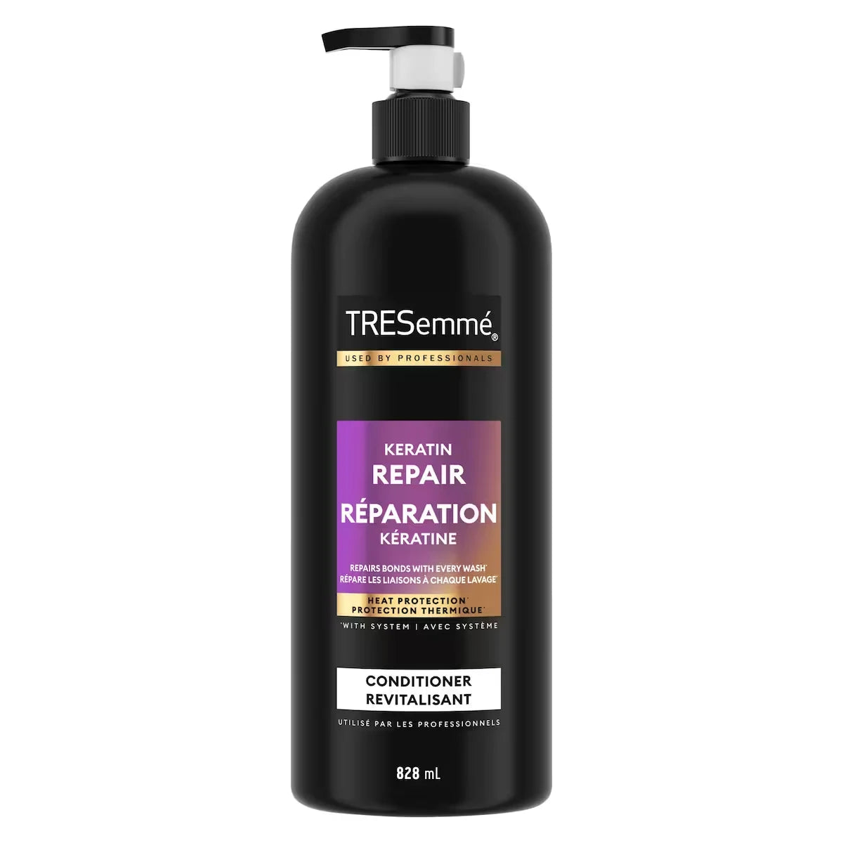 TRESemmé Keratin Repair Conditioner for damaged hair Bond Plex formulated with Pro Style TechnologyTM front package