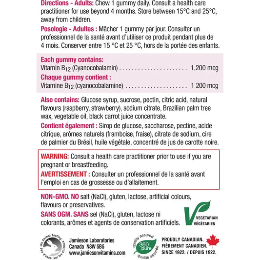 Jamieson Vitamin B12 Gummy product detail
