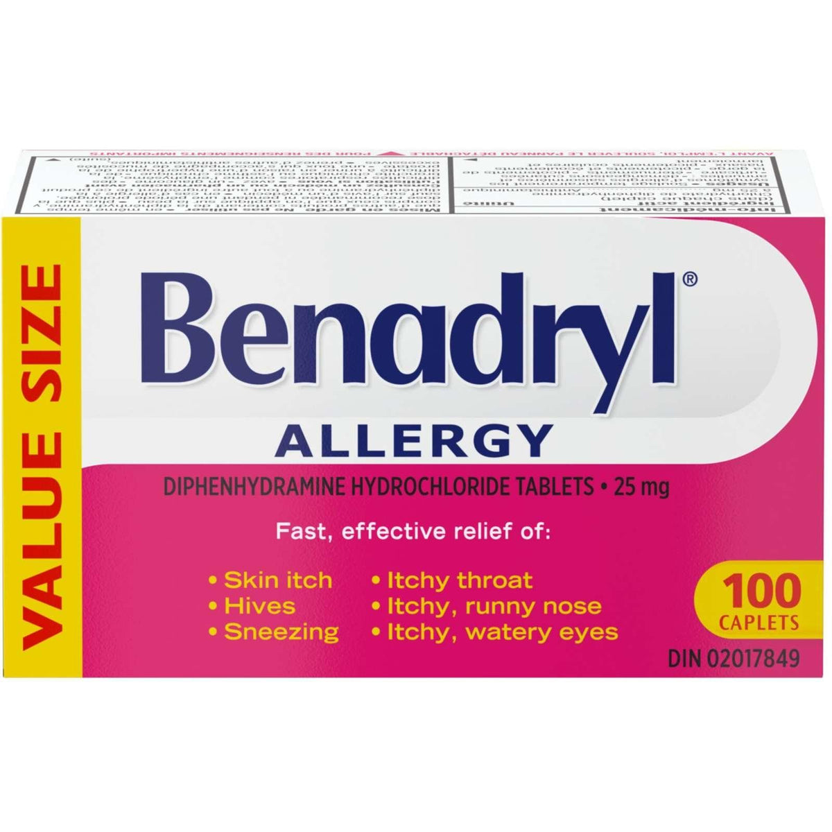 Benadryl allergy 100 caplets
