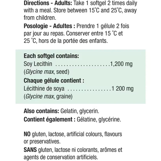 Jamieson Lecithin Softgels 1,200 mg product detail