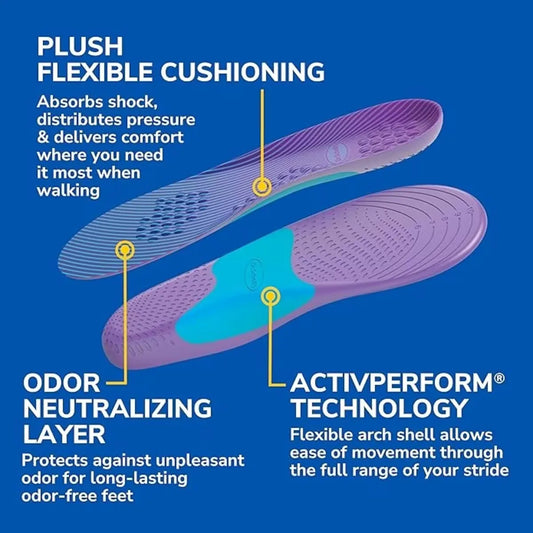 Dr. Scholl's Walk Longer Insoles, Men, Size 8-14 product detail
