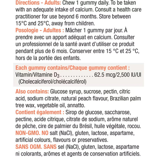 Jamieson Vitamin D 2500 IU Gummy product detail