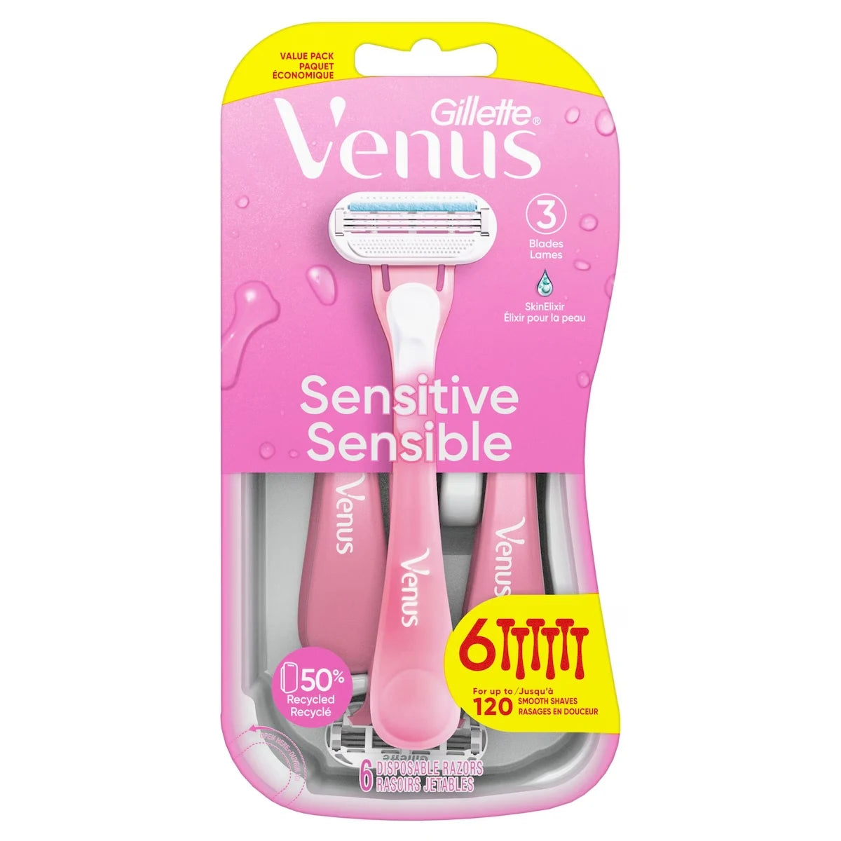 Venus Gillette Sensitive Women's Disposable Razors - 6 Pack product detail