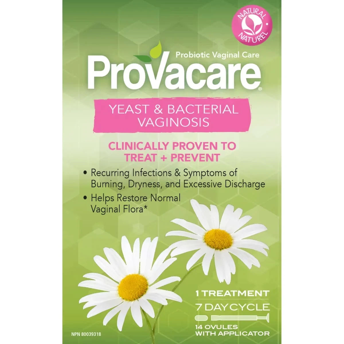 Provacare Probiotic Vaginal Care, Natural Treatment for Vaginal Yeast and/or Bacterial Infection product package
