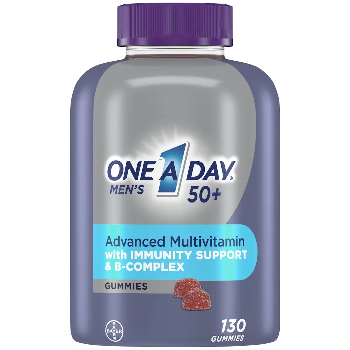 One A Day Men 50 Plus Multivitamin Gummies- Advanced Multivitamin Gummy with Immunity Support & B-Complex front package