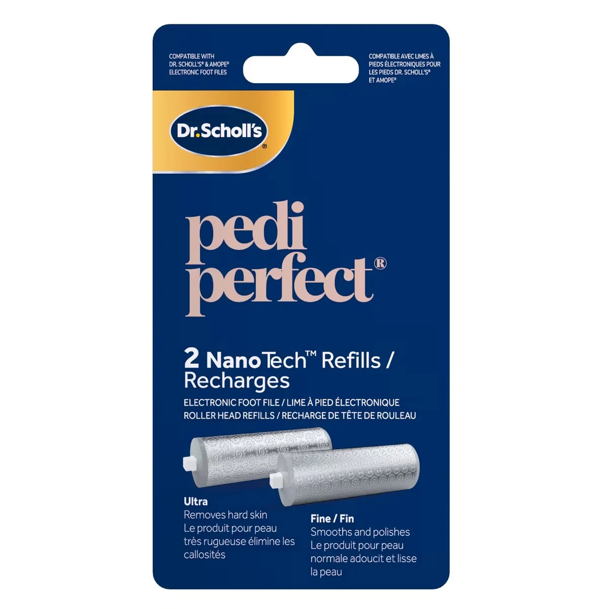 Dr. Scholl's NanoTech Roller Replacement Heads for Pedi Perfect Pro Electronic Foot File front package