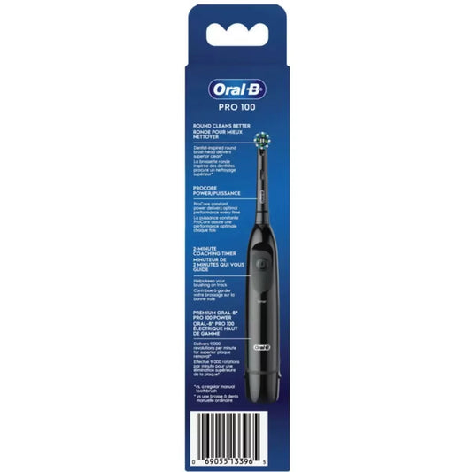 Oral-B Pro 100 CrossAction, Battery Powered Toothbrush, Black product detail