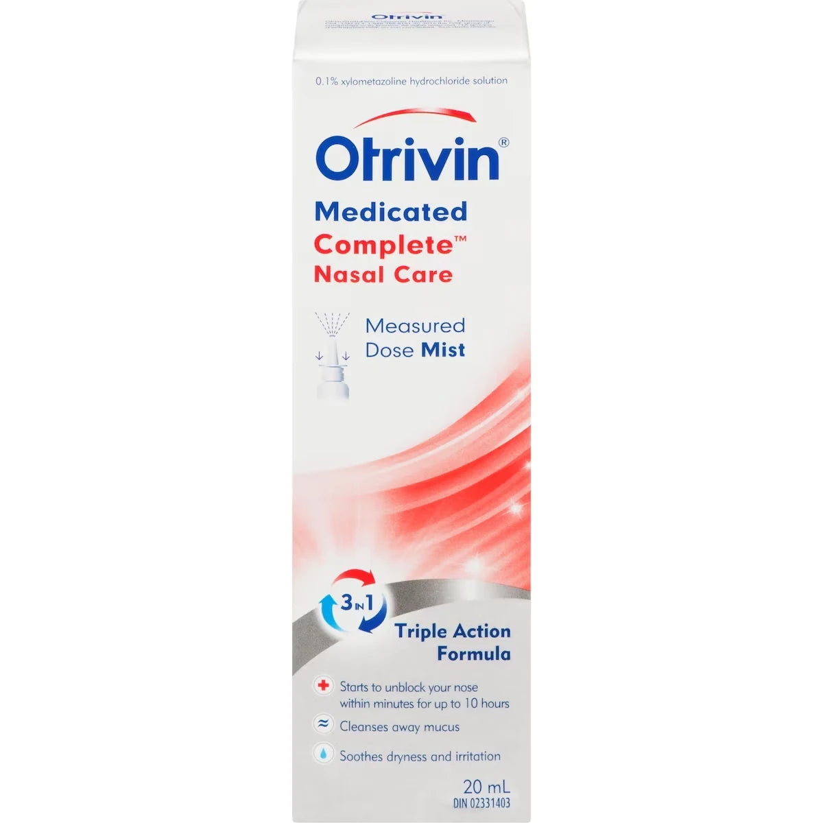 Otrivin Medicated Saline Nasal Care Decongestant Spray Measured dose Mist 20ml product detail