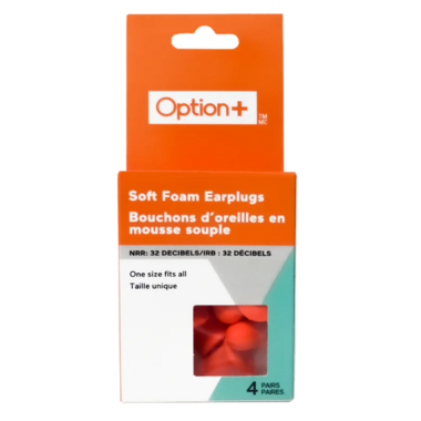Option+ Soft Foam Earplugs