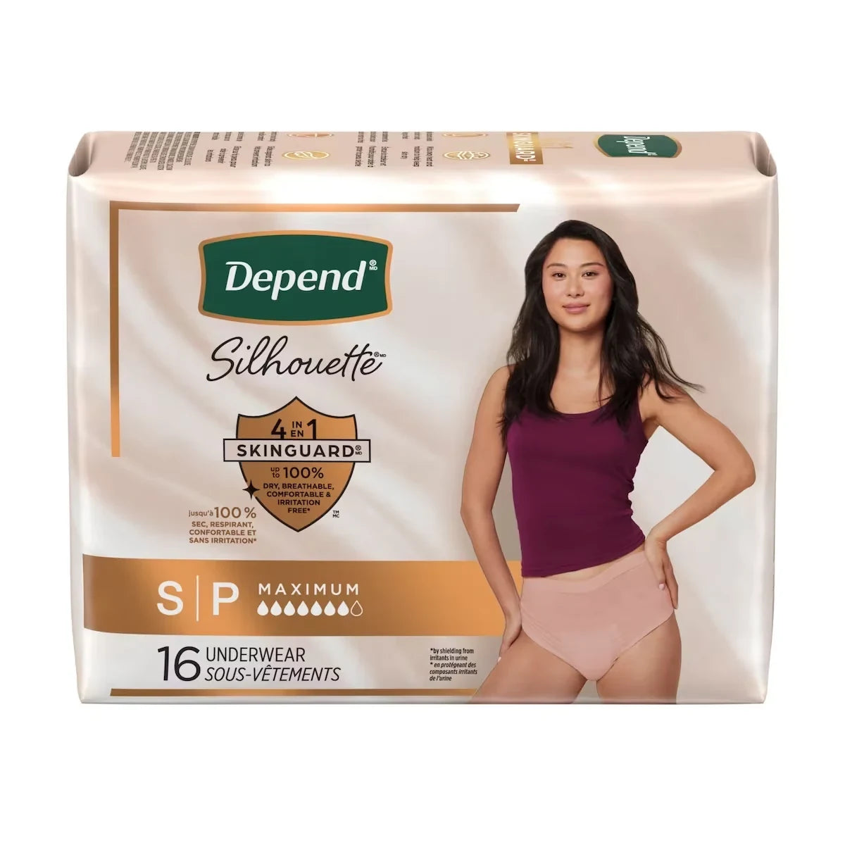 Depend Silhouette Adult Incontinence and Postpartum Underwear for Women, Small product package