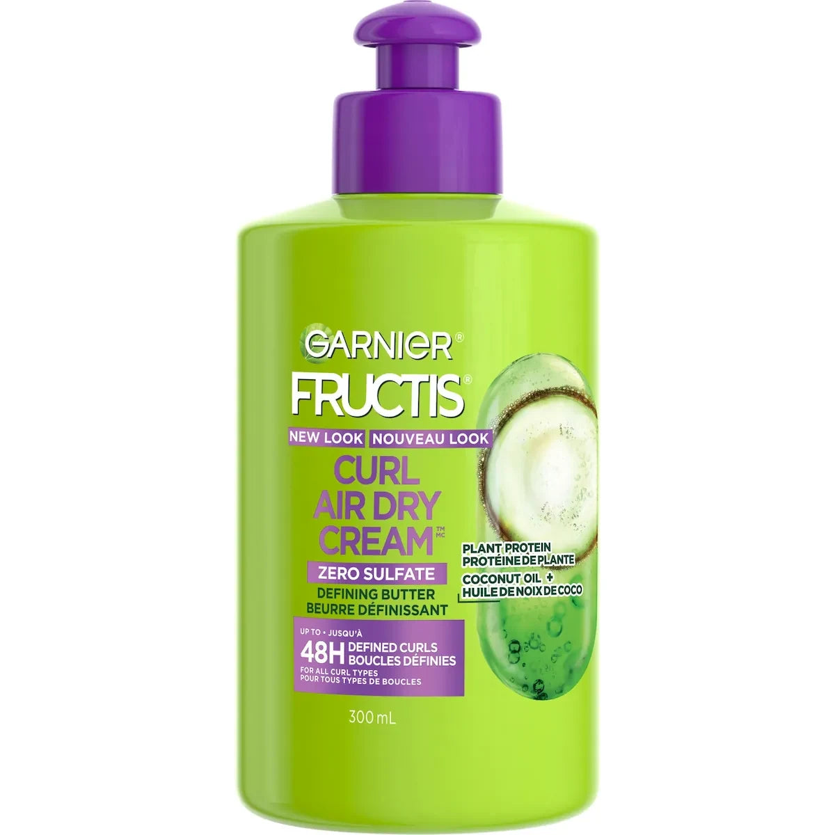 Garnier Fructis Curl Air Dry Cream Sulfate-Free Defining Butter Cream, 300mL front package