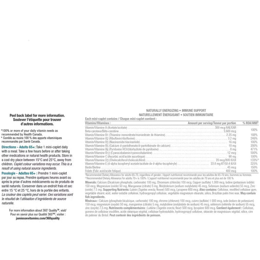 Jamieson 100% Complete Multivitamin Platinum for Adults 65+ 115 ct 115 count product detail
