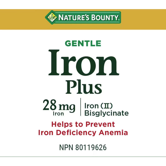 Natures Bounty Gentle Iron 28 mg, Helps Prevent Anemia, Capsules product detail