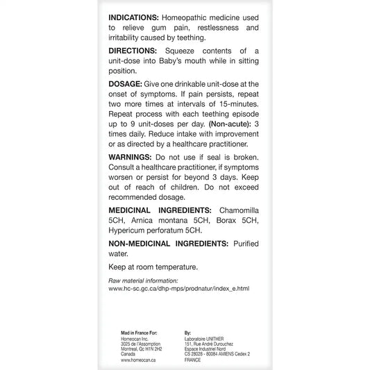 Homeocan Kids 0-9 Teething Unit Doses product detail