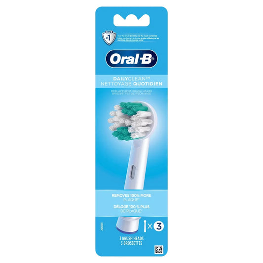 Oral B Daily Clean Electric Toothbrush Replacement Brush Heads Refill, 3 count product detail