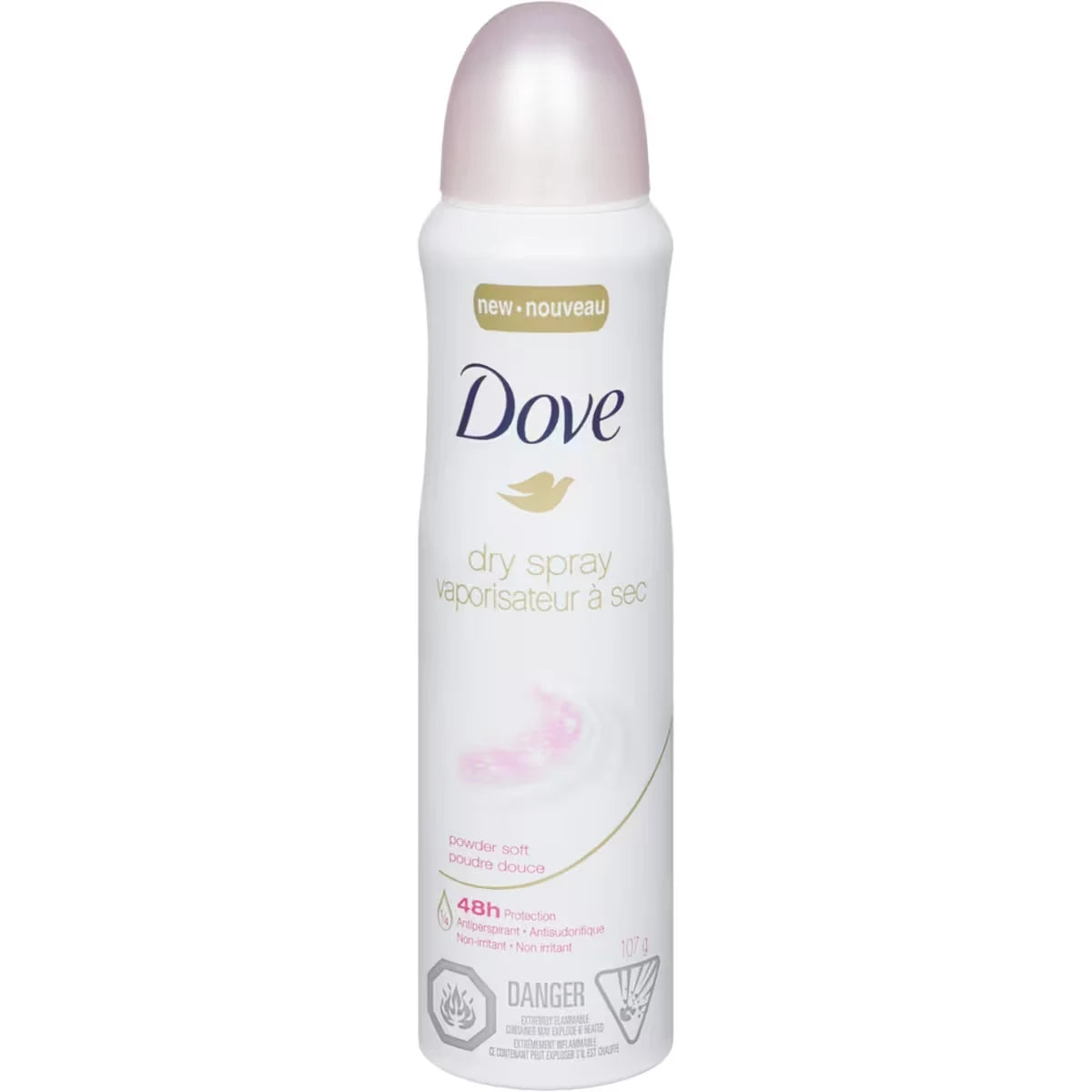 Dove Advanced Care Dry Spray Antiperspirant Deodorant for Women Powder Soft Scent Pro-Ceramide Technology for Soft front package