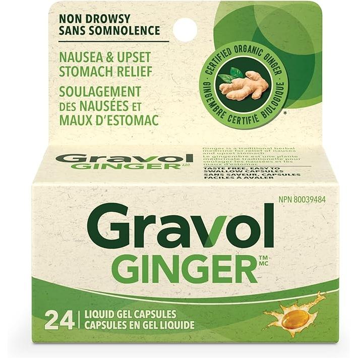Gravol Gingembre Gélules de Gel Liquide, paquet de 24