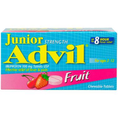أقراص مضغ Advil Junior Strength عبوة من 20 قرصًا - نكهة الفاكهة