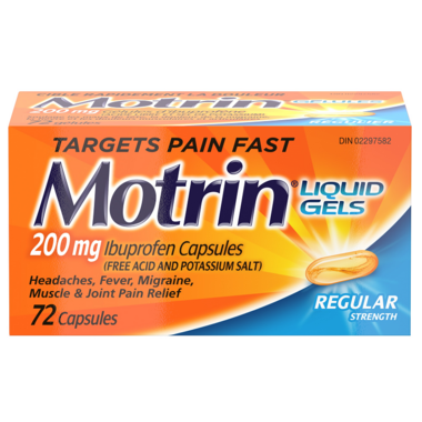 Motrin Regular Strength Liquid Gels 72 capsules