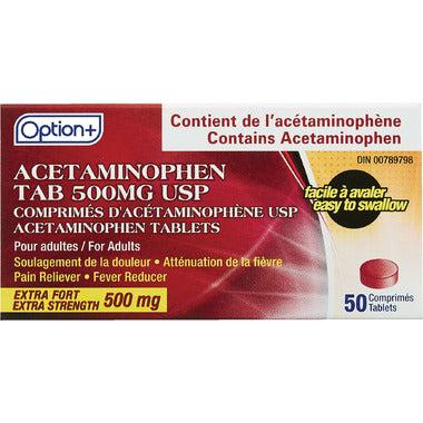 Option+ Extra Strength Acetaminophen Tablets 50 pack