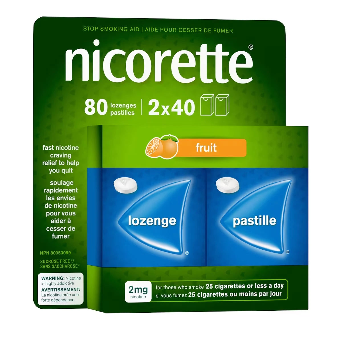 Nicorette Nicotine Lozenges, 2 mg, Fresh Fruit product detail