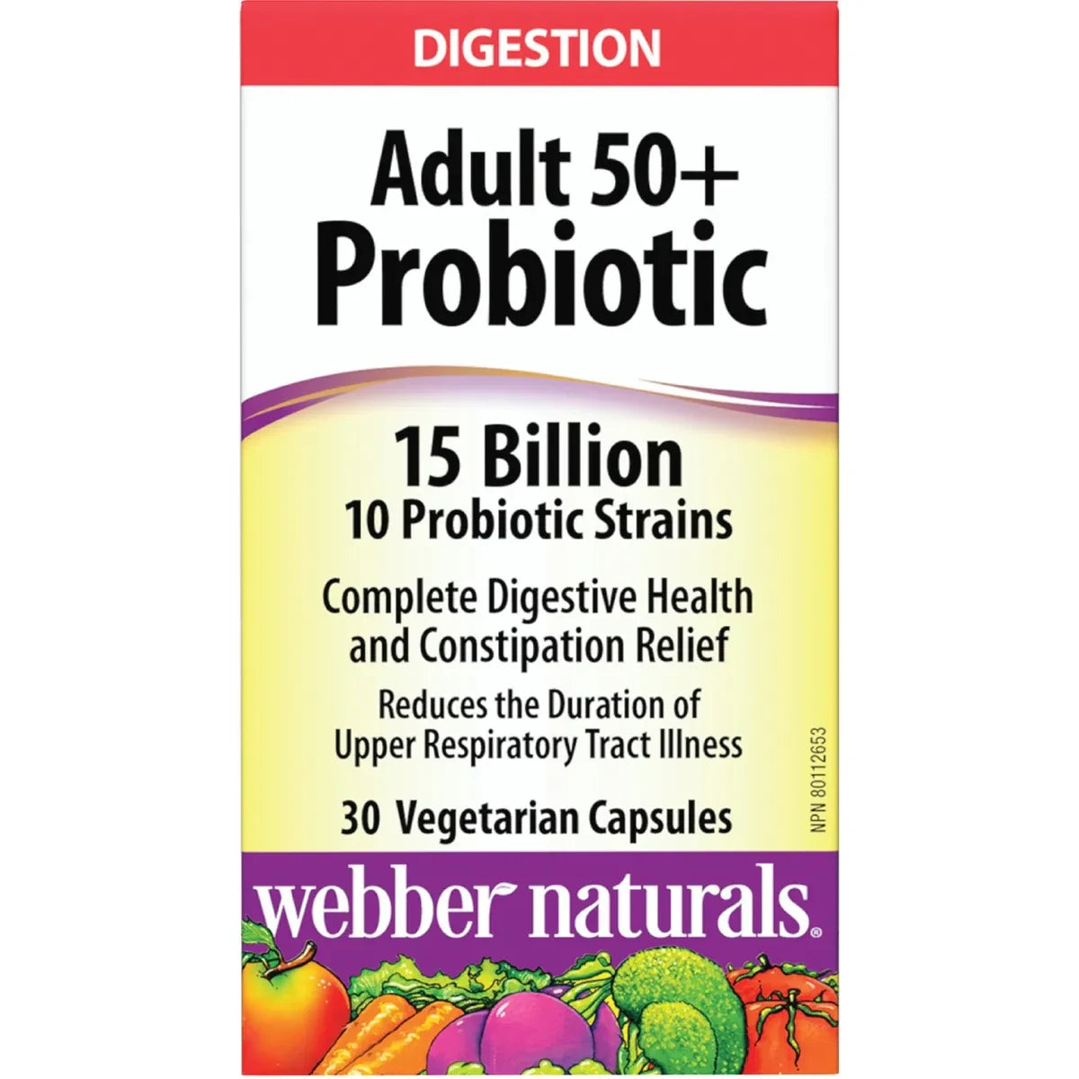Webber Adult 50+ Probiotic 15 Billion front package
