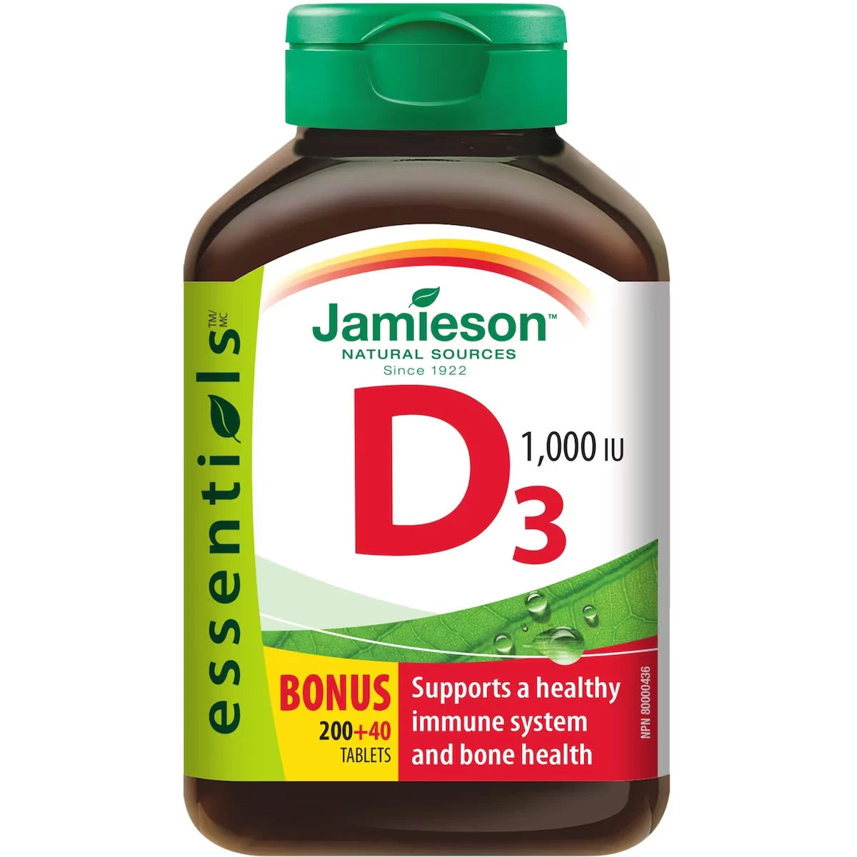 Jamieson Vitamin D 1, 000 IU Tablets product image
