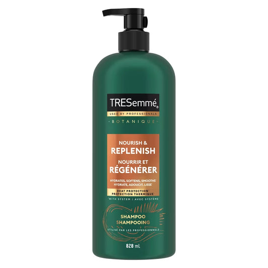 TRESemmé Botanique Nourish & Replenish Shampoo for dry hair + Coconut Extract formulated with Pro Style TechnologyTM front package